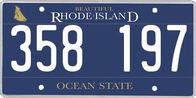 RI license plate 358197