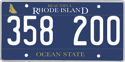RI license plate 358200