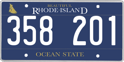 RI license plate 358201