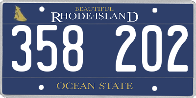 RI license plate 358202