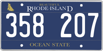 RI license plate 358207