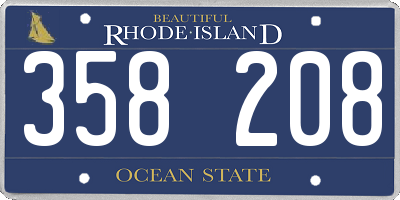 RI license plate 358208