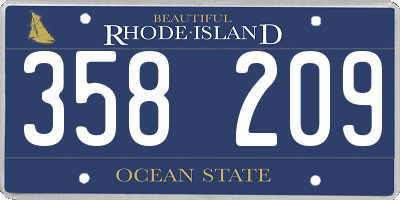RI license plate 358209