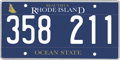 RI license plate 358211