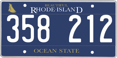 RI license plate 358212