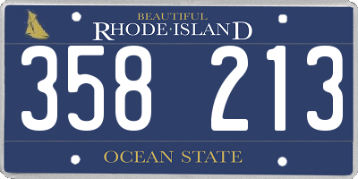 RI license plate 358213