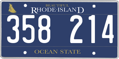 RI license plate 358214