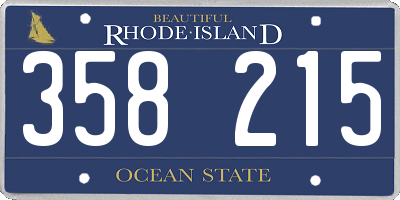 RI license plate 358215