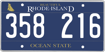 RI license plate 358216