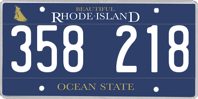 RI license plate 358218