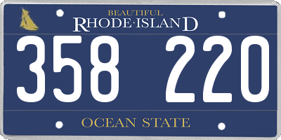 RI license plate 358220