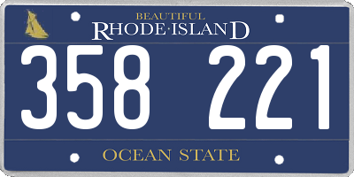 RI license plate 358221