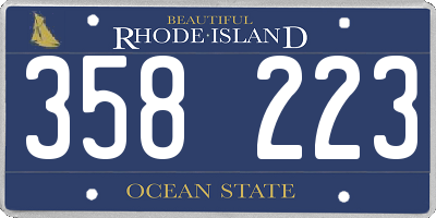 RI license plate 358223