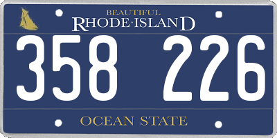 RI license plate 358226