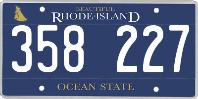 RI license plate 358227