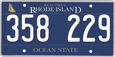 RI license plate 358229