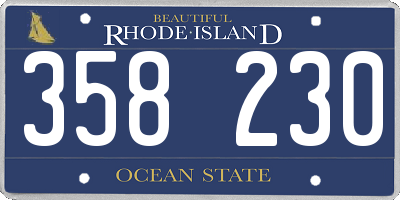 RI license plate 358230