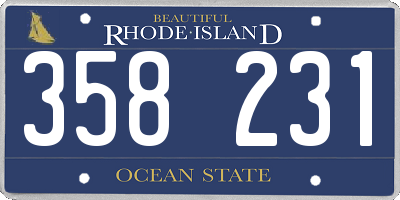 RI license plate 358231