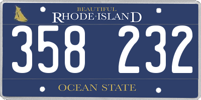 RI license plate 358232