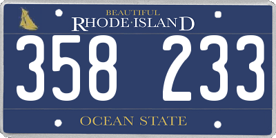 RI license plate 358233