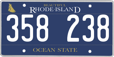 RI license plate 358238