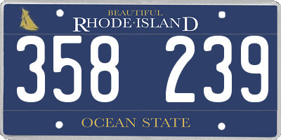 RI license plate 358239