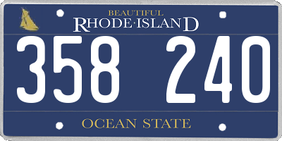 RI license plate 358240