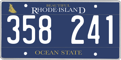 RI license plate 358241
