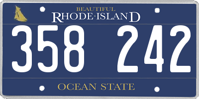 RI license plate 358242