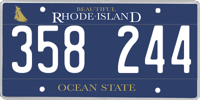 RI license plate 358244