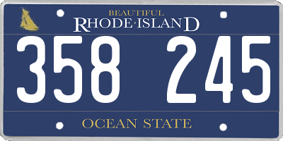RI license plate 358245