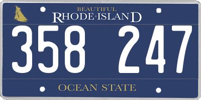 RI license plate 358247