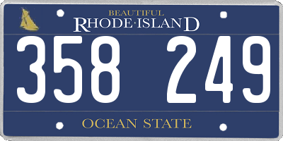 RI license plate 358249
