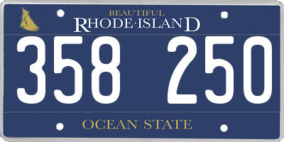 RI license plate 358250