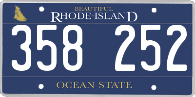 RI license plate 358252