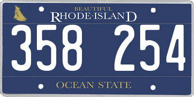 RI license plate 358254