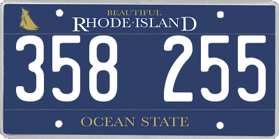 RI license plate 358255