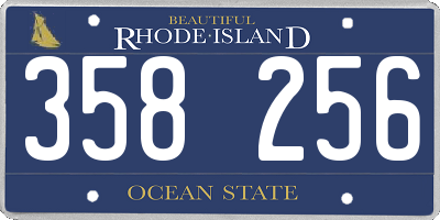 RI license plate 358256