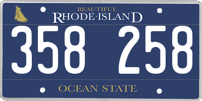 RI license plate 358258