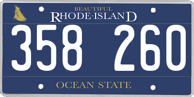 RI license plate 358260