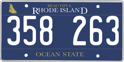 RI license plate 358263