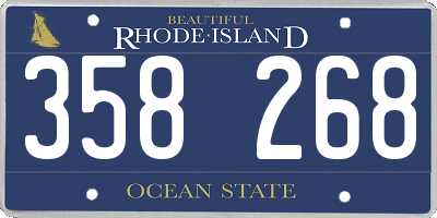 RI license plate 358268