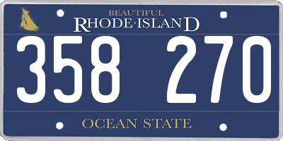 RI license plate 358270