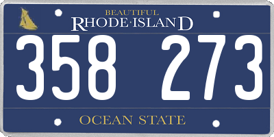RI license plate 358273