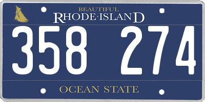RI license plate 358274