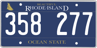 RI license plate 358277