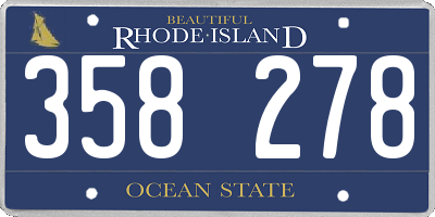 RI license plate 358278