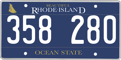 RI license plate 358280
