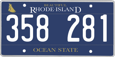 RI license plate 358281