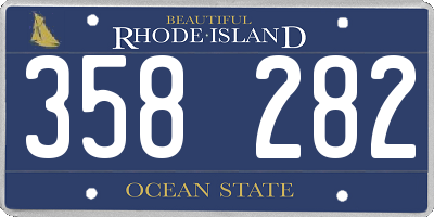 RI license plate 358282